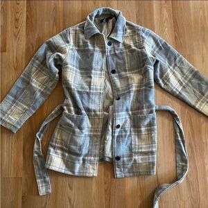 Plaid Flannel Coat w/ Belt 🧥